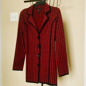 Venini Houndstooth Button Cardigan/Coat